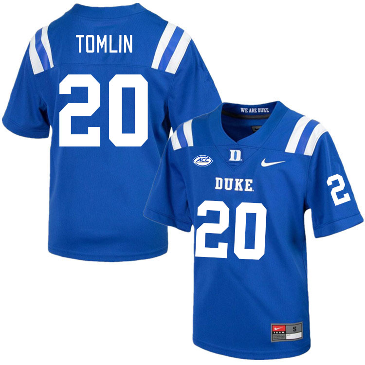 Duke Blue Devils #20 Donald Tomlin College Football Jerseys Stitched Sale-Royal